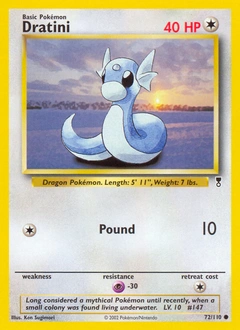 Dratini Pokémon card, number 72