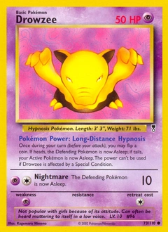 Drowzee Pokémon card, number 73