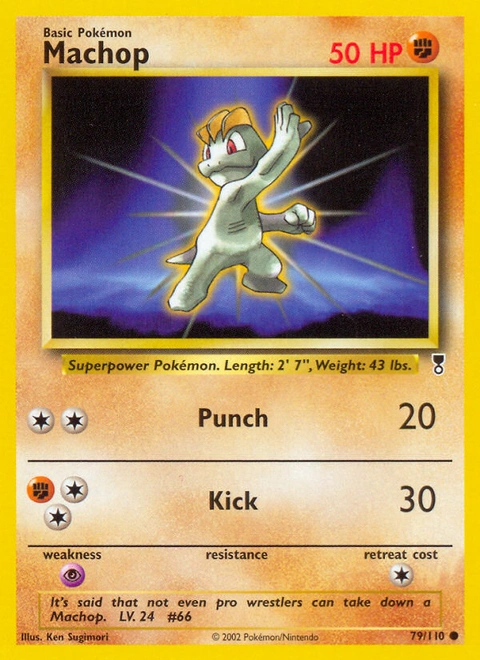 Machop Pokémon card from Legendary Collection, number 79 (Unlimited print)