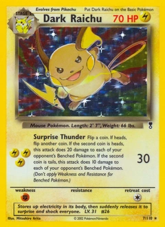 Dark Raichu Pokémon card, number 7