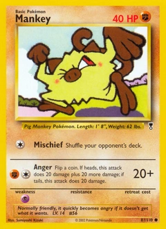 Mankey Pokémon card, number 81