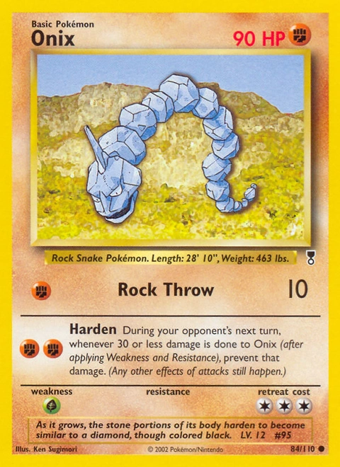 Onix Pokémon card from Legendary Collection, number 84 (Unlimited print)