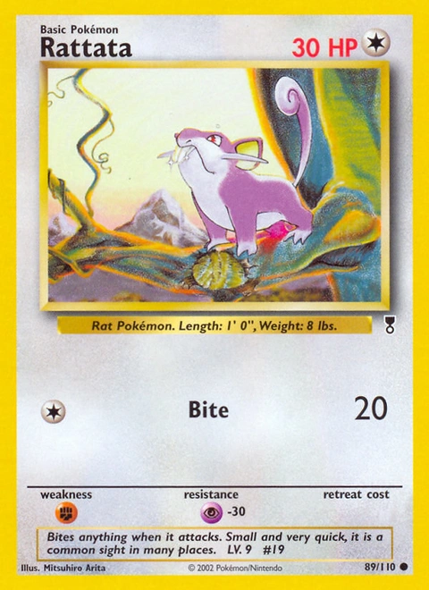 Rattata Pokémon card from Legendary Collection, number 89 (Unlimited print)