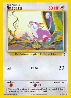 Rattata Pokémon card, number 89