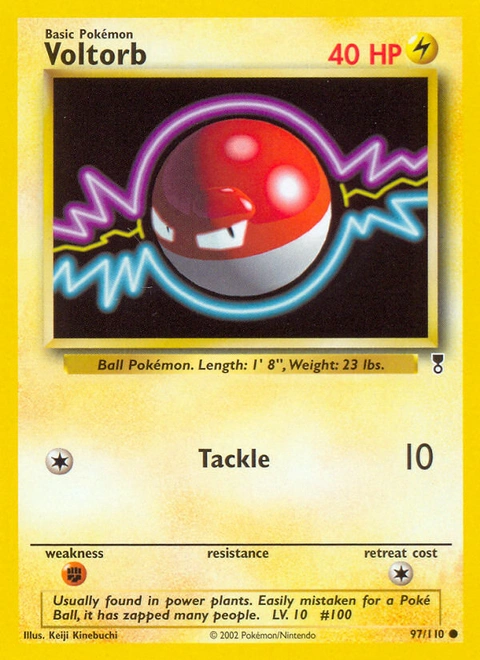 Voltorb Pokémon card from Legendary Collection, number 97 (Unlimited print)
