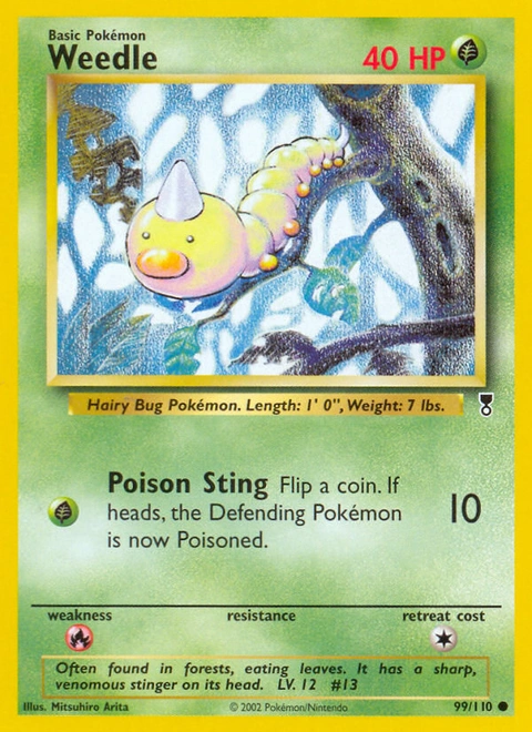 Weedle Pokémon card from Legendary Collection, number 99 (Unlimited print)