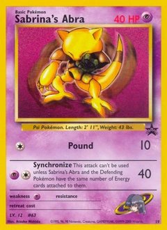 Sabrina's Abra Pokémon card, number 19
