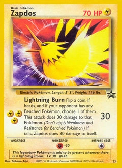 Zapdos Pokémon card, number 23