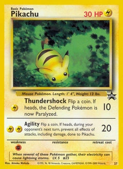 Pikachu Pokémon card, number 27