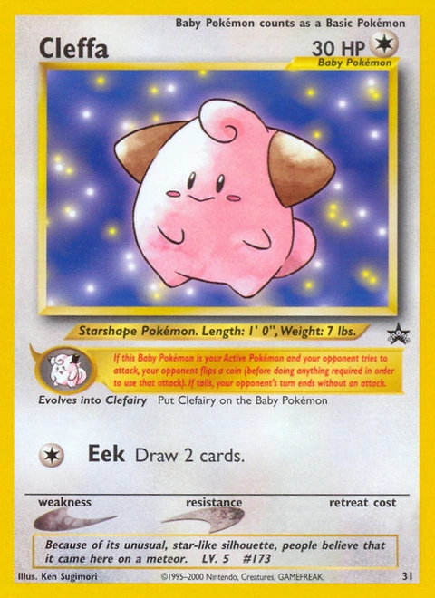 Cleffa Pokémon card from Wizards Black Star Promos, number 31 (Promo print)