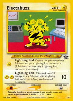 Electabuzz Pokémon card, number 46