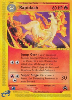 Rapidash Pokémon card, number 51