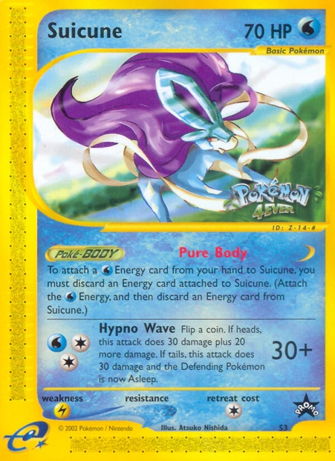 Suicune Pokémon card from Wizards Black Star Promos, number 53 (Promo print)