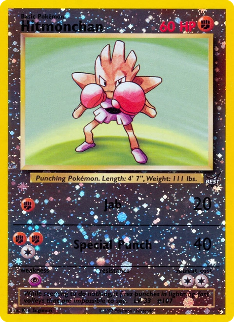 Hitmonchan Pokémon card from Best of Game, number 2 (Standard print)