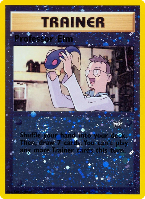 Professor Elm Pokémon card from Best of Game, number 3 (Standard print)