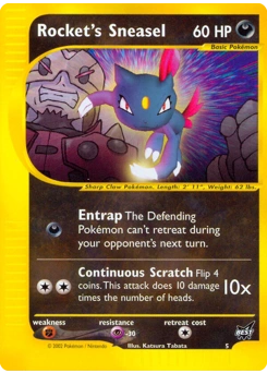 Rocket's Sneasel Pokémon card, number 5