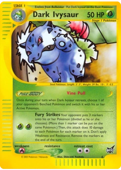 Dark Ivysaur Pokémon card, number 6