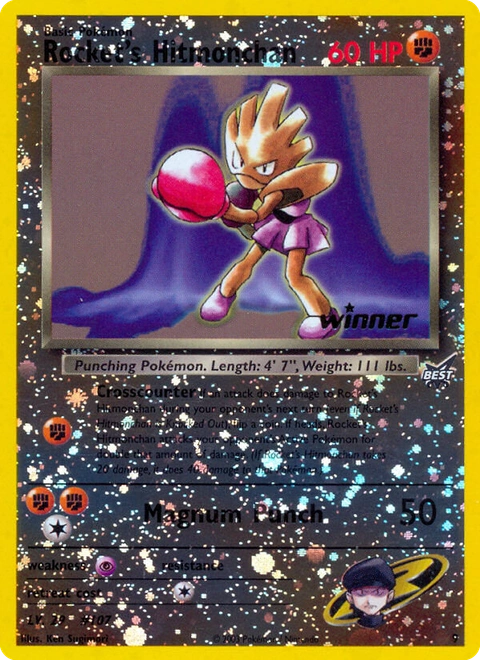 Rocket's Hitmonchan Pokémon card from Best of Game, number 9 (Standard print)