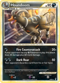 Houndoom Pokémon card, number 10