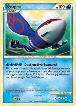 Kyogre Pokémon card, number 12