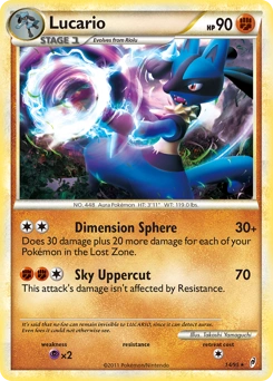 Lucario Pokémon card, number 14