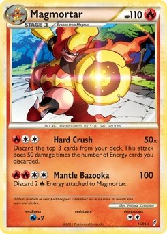 Magmortar Pokémon card, number 16