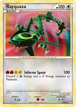 Rayquaza Pokémon card, number 20