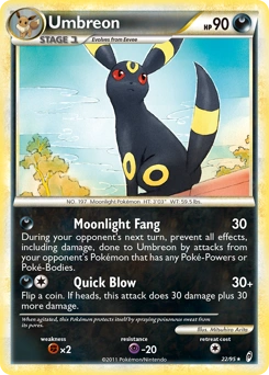 Umbreon Pokémon card, number 22
