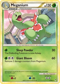 Meganium Pokémon card, number 27