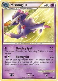 Mismagius Pokémon card, number 28