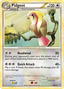 Pidgeot Pokémon card, number 30