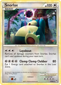 Snorlax Pokémon card, number 33