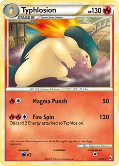 Typhlosion Pokémon card, number 35