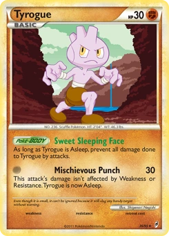 Tyrogue Pokémon card, number 36