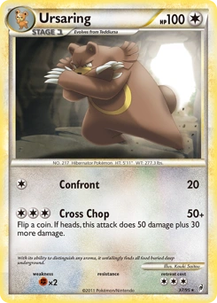 Ursaring Pokémon card, number 37
