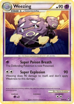 Weezing Pokémon card, number 38