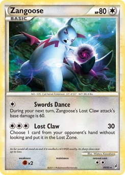 Zangoose Pokémon card, number 39
