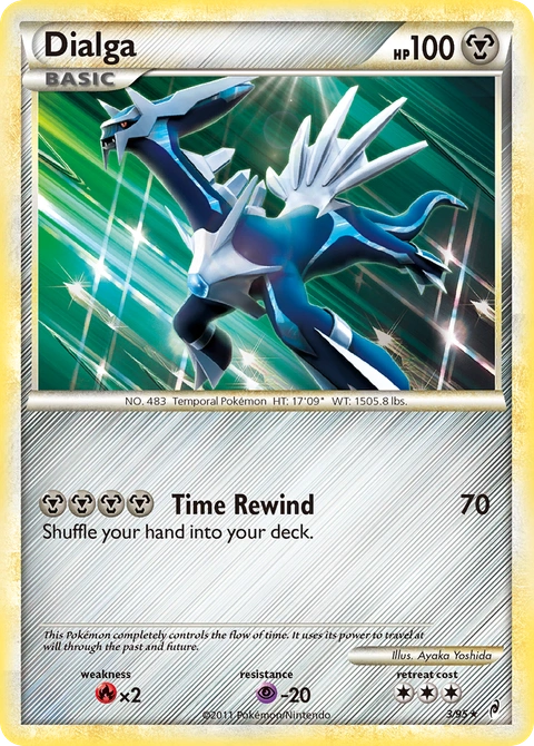 Dialga Pokémon card from Call of Legends, number 3 (Holo print)