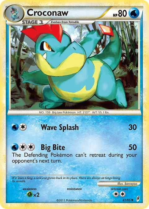 Croconaw Pokémon card from Call of Legends, number 41 (Standard print)