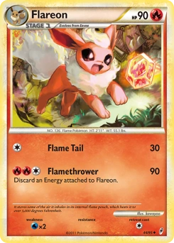 Flareon Pokémon card, number 44