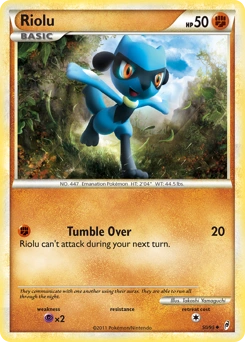 Riolu Pokémon card, number 50