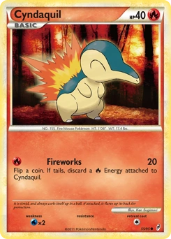 Cyndaquil Pokémon card, number 55