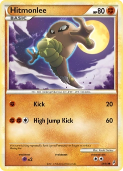 Hitmonlee Pokémon card, number 58