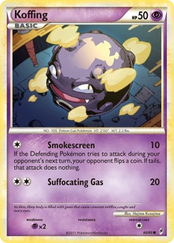 Koffing Pokémon card, number 60