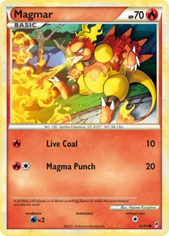 Magmar Pokémon card, number 62
