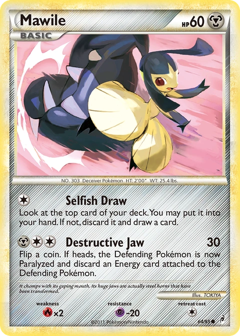 Mawile Pokémon card from Call of Legends, number 64 (Standard print)