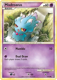 Misdreavus Pokémon card, number 65