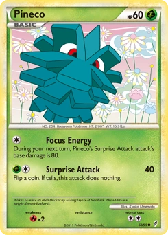 Pineco Pokémon card, number 68