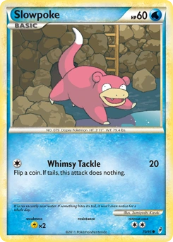 Slowpoke Pokémon card, number 70