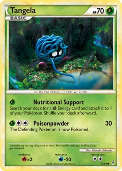 Tangela Pokémon card, number 72